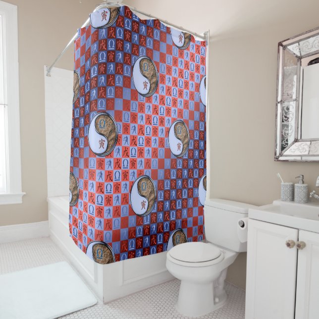 Rideaux De Douche Balance & Tigre de Terre (En situation)