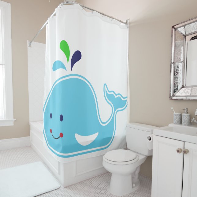 Rideaux De Douche Baleine de bébé (En situation)