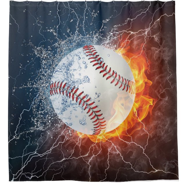 Rideaux De Douche Balle de baseball (Devant)