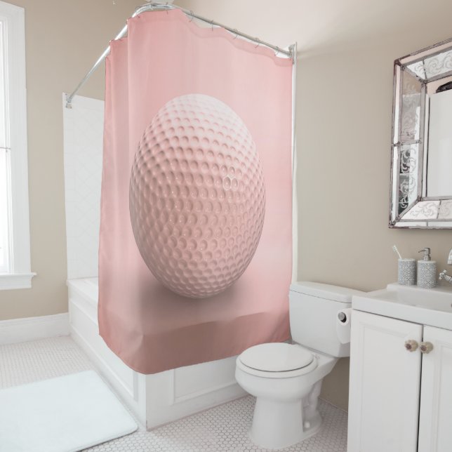 Rideaux De Douche Balle de golf sport rose (En situation)