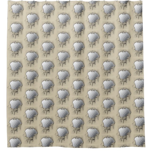 Rideaux De Douche Balle de golf Torn (Devant)