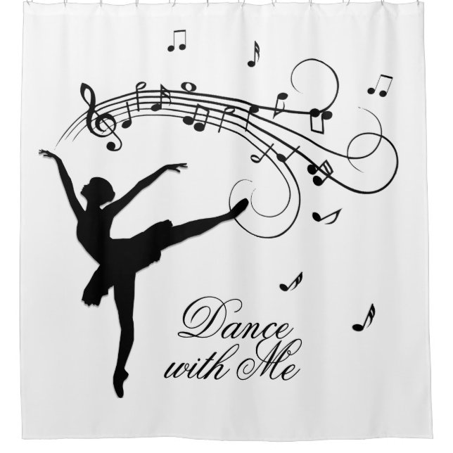 Rideaux De Douche Ballerina Dancing with Music Notes (Devant)
