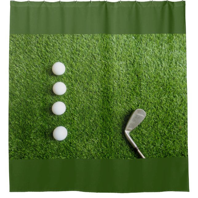 Rideaux De Douche Balles de golf sur gazon vert (Devant)