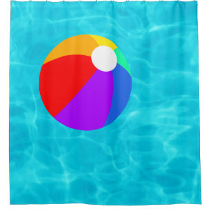 Rideaux De Douche Ballon de plage dans la piscine