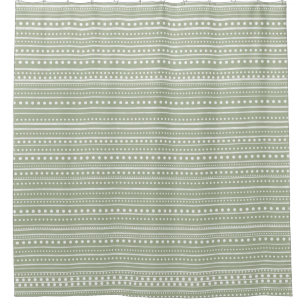 Rideaux De Douche Bamanko en tache de boudcloth Motif Sage Green