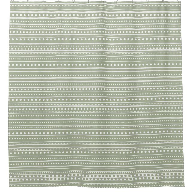Rideaux De Douche Bamanko en tache de boudcloth Motif Sage Green (Devant)