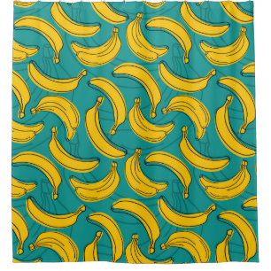 Rideaux De Douche Banane jaune : Noir Vintage