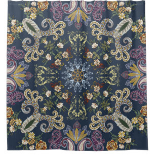 Rideaux De Douche Bandanna avec cachemire coloré sans couture motif