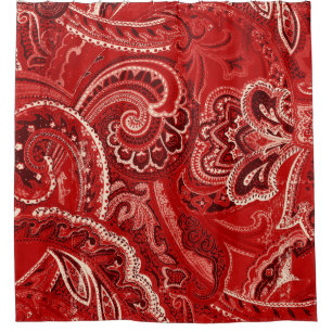 Rideaux De Douche Bandanna chic rouge de Paisley de hippie de Boho