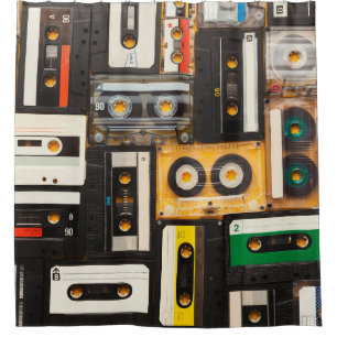 Rideaux De Douche Bande audio rétro