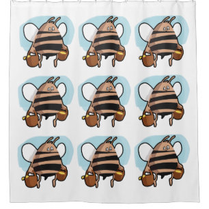 Rideaux De Douche Bande dessinée d'abeille