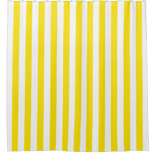 Rideaux De Douche Bande verticale blanche jaune NL #0