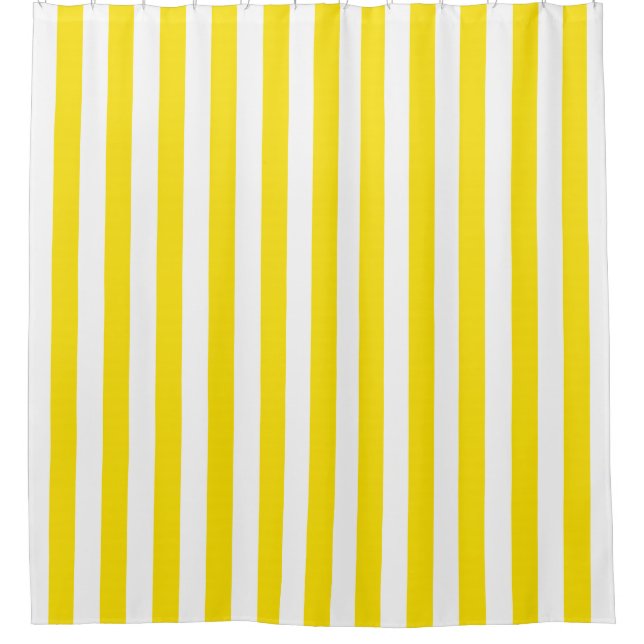 Rideaux De Douche Bande verticale blanche jaune NL #0 (Devant)