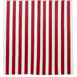 Rideaux De Douche Bande Verticale blanche rouge canneberge NL #0