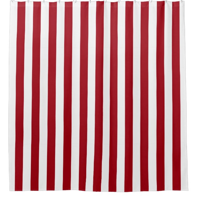 Rideaux De Douche Bande Verticale blanche rouge canneberge NL #0 (Devant)