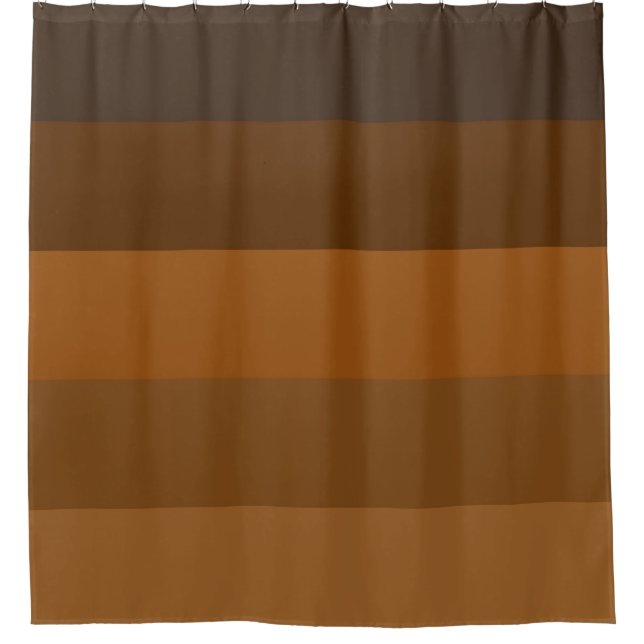Rideaux De Douche Bandes Brown rustiques (Devant)