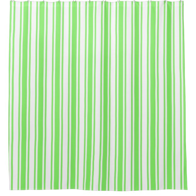 Rideaux De Douche Bandes de bonbons vert et blanc de chaux (Devant)