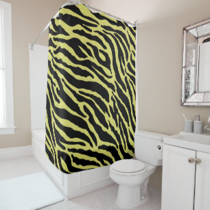 Rideaux De Douche Bandes de Posters de animaux jaunes et noirs