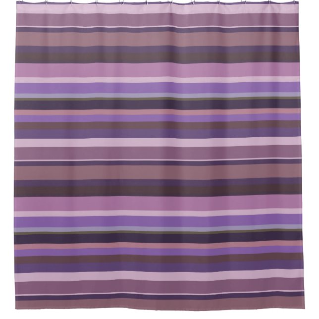 Rideaux De Douche Bandes horizontales mauves (Devant)