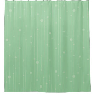 Rideaux De Douche Bandes mininales et points vert menthe moderne