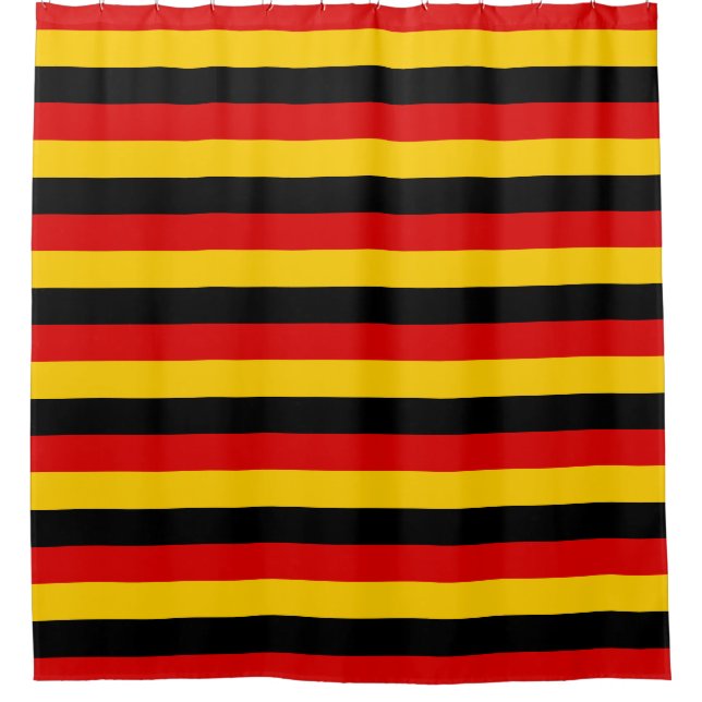 Rideaux De Douche Bandes rouge jaune et noire (Devant)