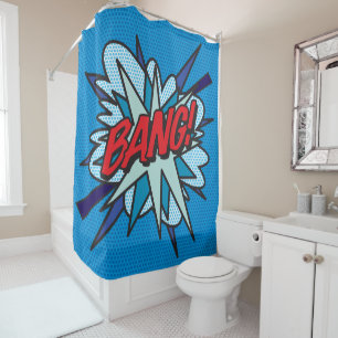 Rideaux De Douche BANG Amusant Rétro Bande Dessinée Pop Art