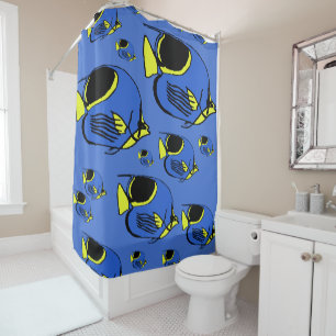 Rideaux De Douche Barbeau Soleil Jaune & Bleu
