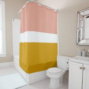 Rideaux De Douche Barrage de couleur or de la moutarde rose milléna