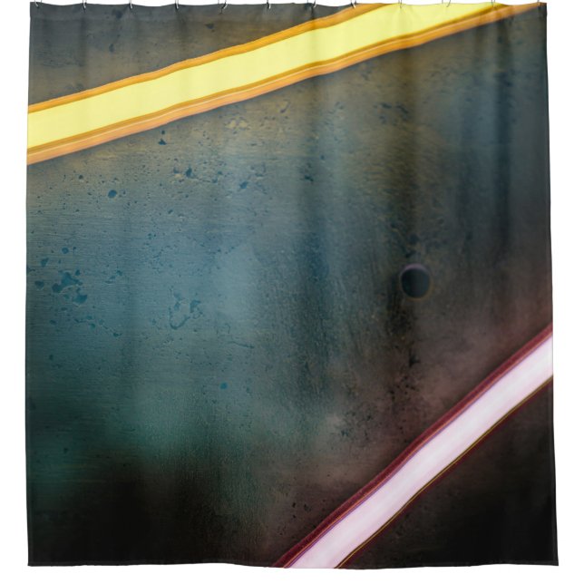 Rideaux De Douche Barre en métal jaune et rouge (Devant)