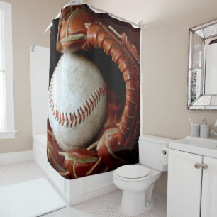 Rideaux De Douche Baseball et Mitt