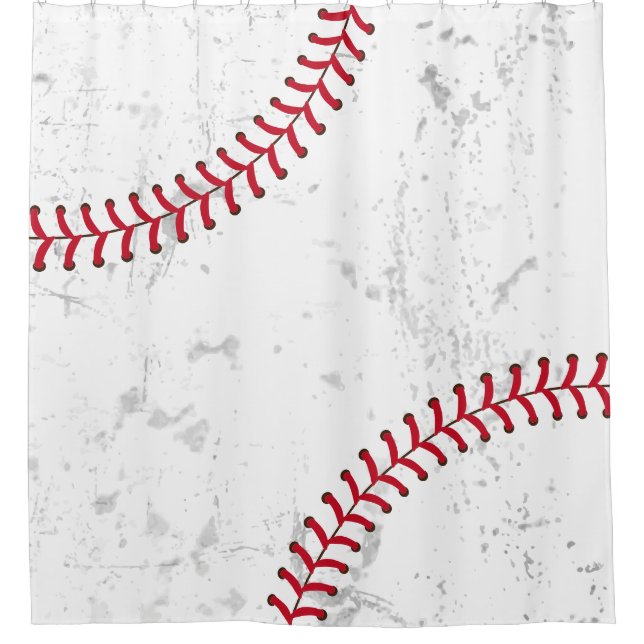 Rideaux De Douche Baseball Lace Sports Thème Grunge Arrière - plan (Devant)