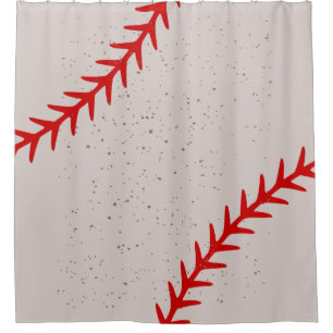 Rideaux De Douche Baseball Red Stitches dentelle thème
