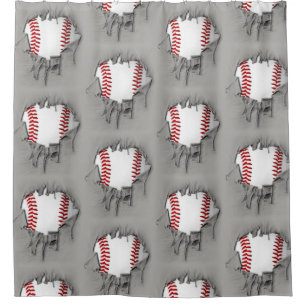 Rideaux De Douche Baseball tordu
