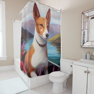 Rideaux De Douche Basenji Chien sur une pagaie : une aventure Pittor