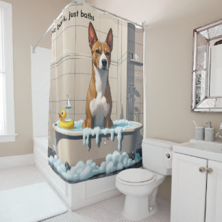 Rideaux De Douche Basenji Sloppy Sleepy mignonne drôle