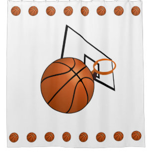 Rideaux De Douche Basket-ball et cerceau