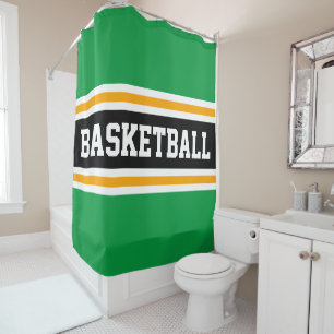 Rideaux De Douche BASKETBALL amusant Vert noir Jaune Stripes de cour