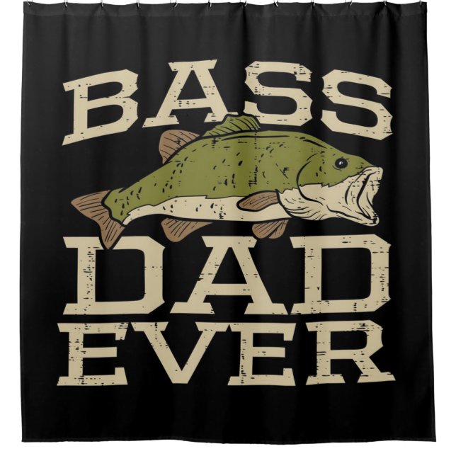 Rideaux De Douche Bass Dad Ever Fishing| Best gift for father's day (Devant)