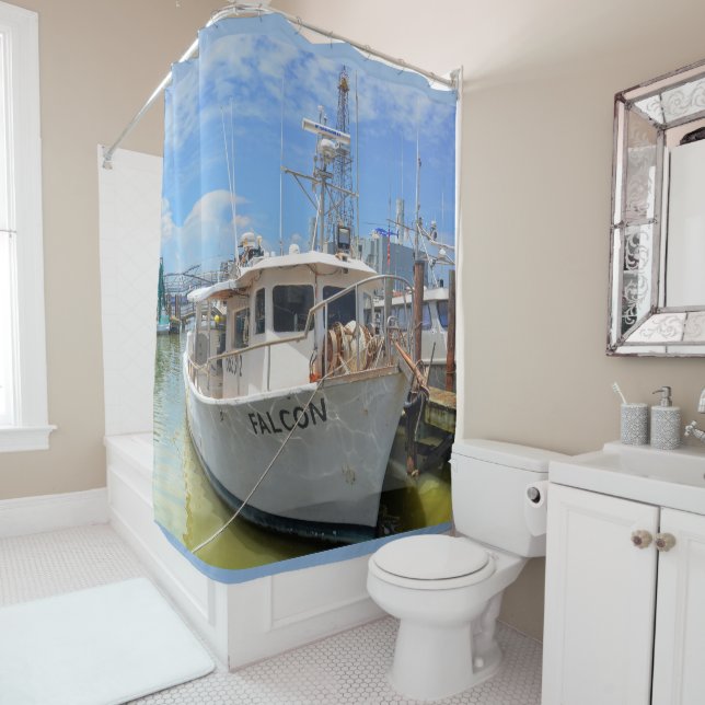 Rideaux De Douche Bateau de crevettes (En situation)