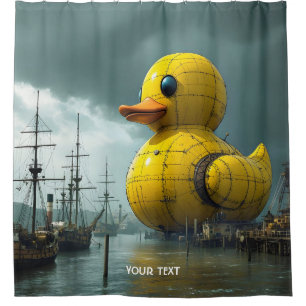 Rideaux De Douche Bateau de guerre Imaginaire Cute Duck