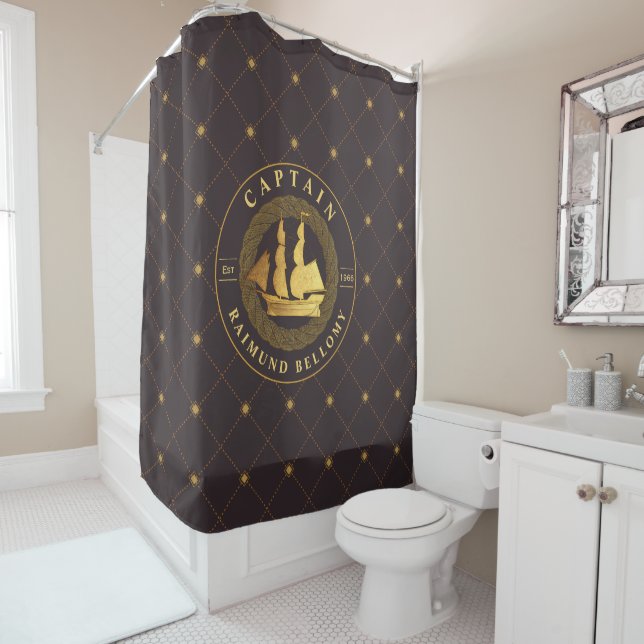Rideaux De Douche Bateau Gold (En situation)