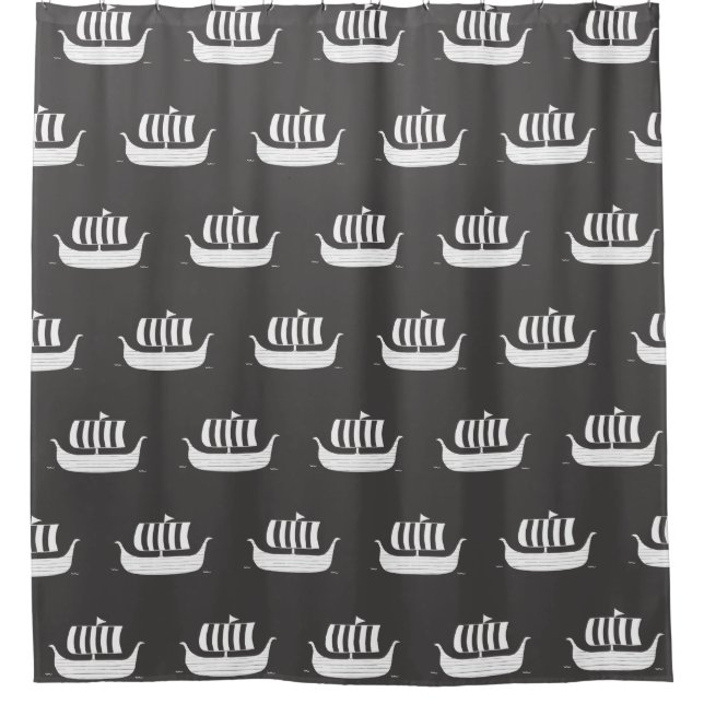 Rideaux De Douche Bateau longue bateau viking avec couleur arrière - (Devant)