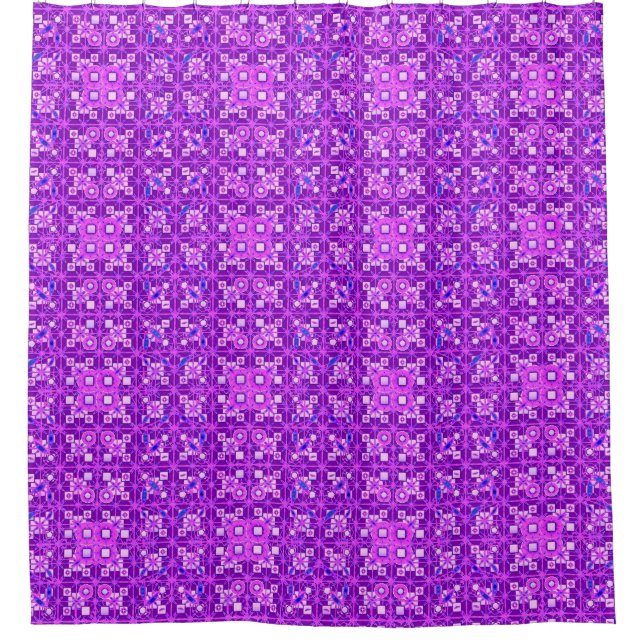 Rideaux De Douche Batik tribal - nuances de pourpre (Devant)