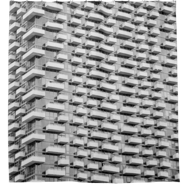 Rideaux De Douche Bâtiment en béton gris (Devant)