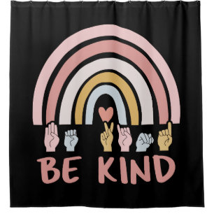 Rideaux De Douche Be Kind ASL III - Langue des Signes Américaine