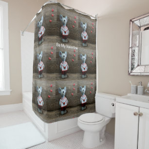 Rideaux De Douche Be My Valentine Souris Coeurs Pays Bois rustique