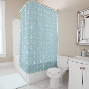 Rideaux De Douche Beach House Canard Côtier Oeuf Bleu Ancres nautiqu