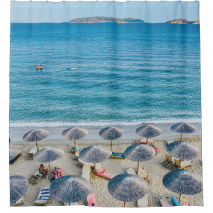 Rideaux De Douche Beach lounge en bord de mer face à la mer