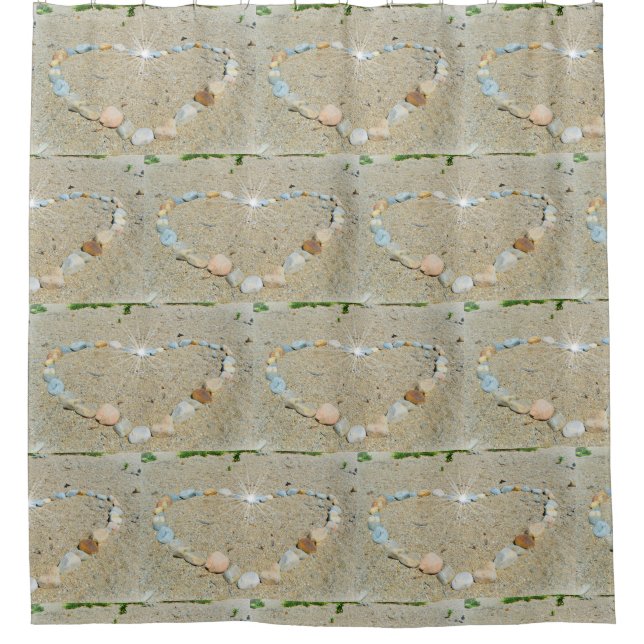 Rideaux De Douche Beachy Heart Art (Devant)