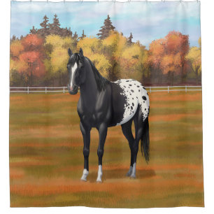 Rideaux De Douche Beau Appaloosa Noir Quarter Horse Stallion